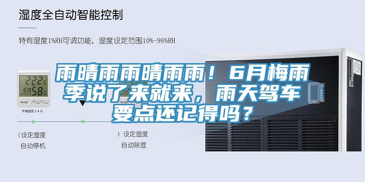 雨晴雨雨晴雨雨！6月梅雨季說了來就來，雨天駕車要點還記得嗎？
