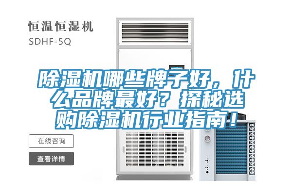 除濕機(jī)哪些牌子好，什么品牌最好？探秘選購除濕機(jī)行業(yè)指南！